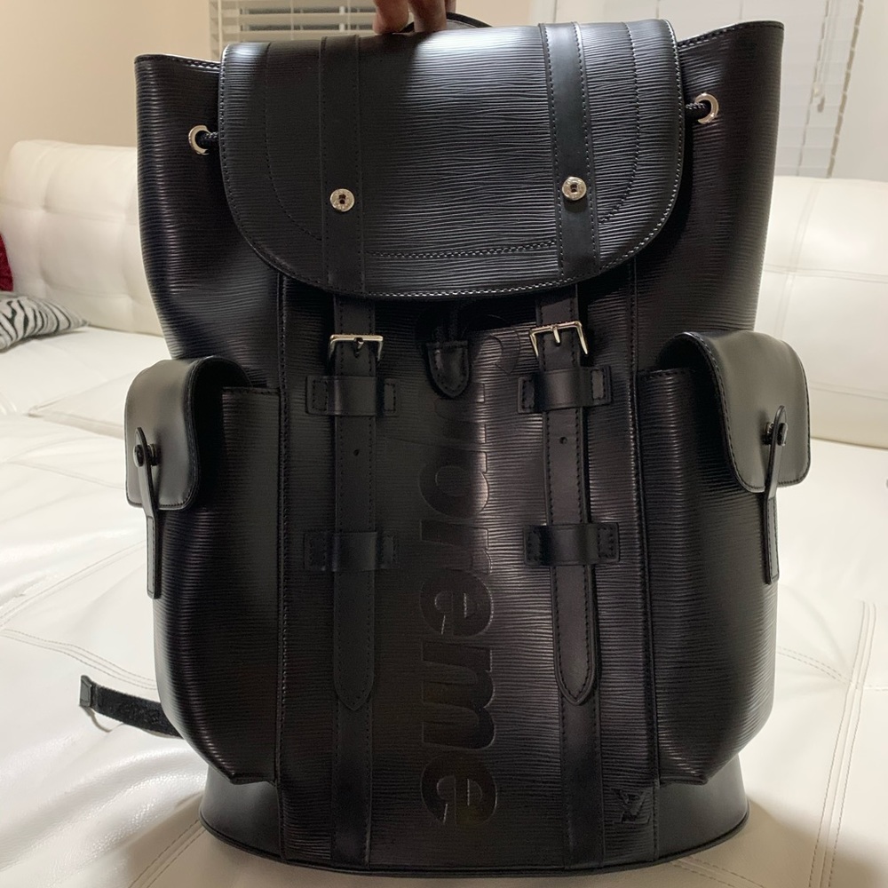 Louis Vuitton X supreme leather backpack
